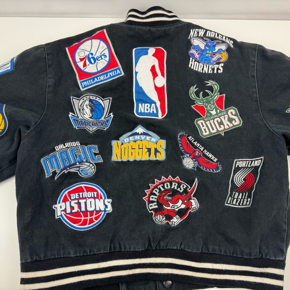 Vintage Jeff Hamilton NBA Patch Jacket Youth Size L (9-10) Preowned - Picture 4 of 16